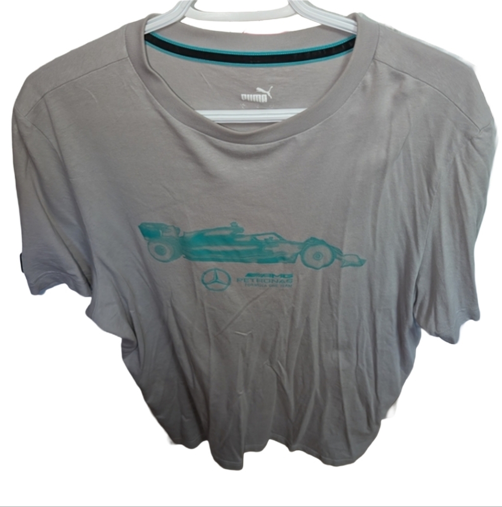Men's Gray Mercedes AMG Petronas F1 Team T-shirt Size Large